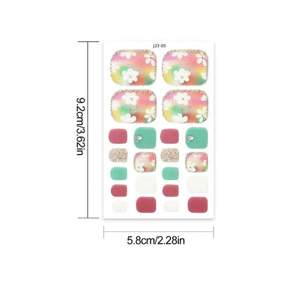 Nail Polish Film Toenail Stickers Solid Color Glitter Toe Nail Art Sticker DIY Waterproof Adhesive Nail Wraps Decals Decors Good Vibrations