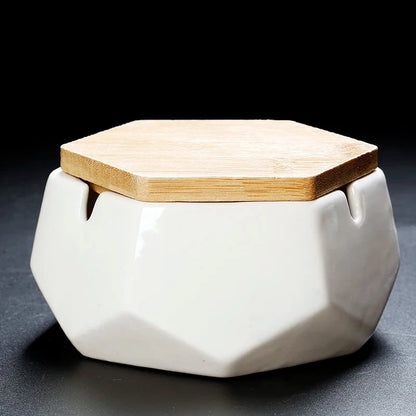European-style Ceramic Ashtray with Cover Creative Personality Fashion Office Anti-flying Ashtray Living Room Home Decoration Good Vibrations Adult Super Store