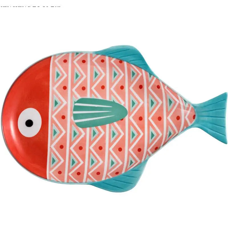Ceramic Steamed Fish Plate Irregular Household Large Deep Shaped Bowl Cute Dining Table Supplies Good Vibrations