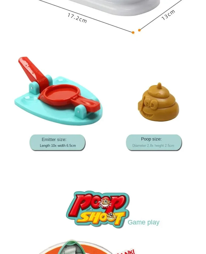 1 Set Poop Shooter Toy Funny Toilet Toy Family Party Relaxation Parent Child Interactive Game Tabletop PK Creative Catapult Game Good Vibrations