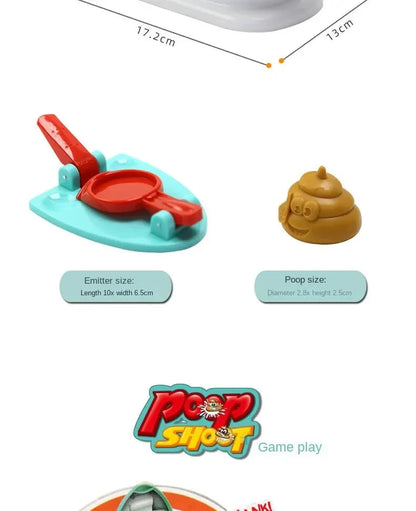 1 Set Poop Shooter Toy Funny Toilet Toy Family Party Relaxation Parent Child Interactive Game Tabletop PK Creative Catapult Game Good Vibrations