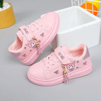 2025 Children's Little White Shoes Girls' Student Flat Bottom Casual Sports Shoes Low Top Spring Korean Plate Shoes Good Vibrations