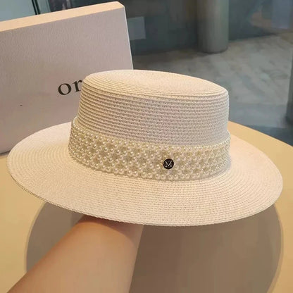 New Elegant Women's Summer Straw Hat Fashion Derby Beach Sun Hats Holiday Panama Hats Chapeu Feminino Good Vibrations