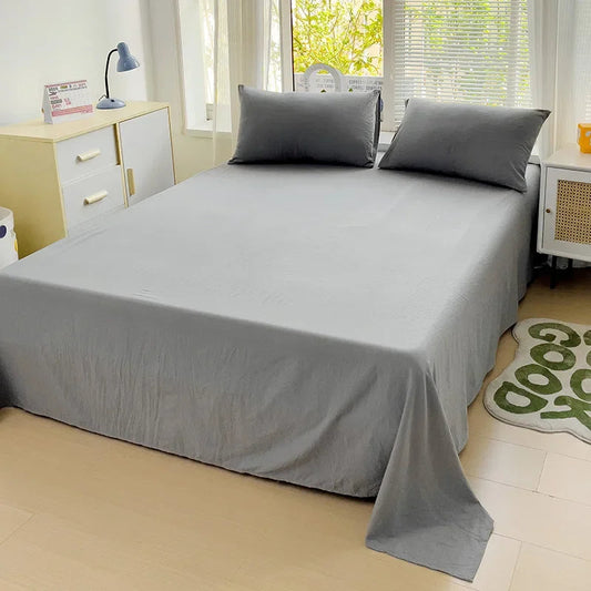 Solid Cotton Bedding Set For Boys with Sheet Duvet Cover Pillowcase Single Couple Bedsheet King Queen Double Twin Size Bed Linen Good Vibrations