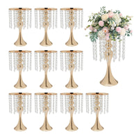 Crystal Flower Stand Wedding Centerpieces Metal Flower Vase Holders for Wedding Party Decor (Gold/Silver) Good Vibrations