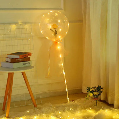 Creative Balloon Rose Flower Bouquet Wedding Decoration Bobo Ball LED Glowing Column Decoration Scene Birthday Party Room Layout Good Vibrations