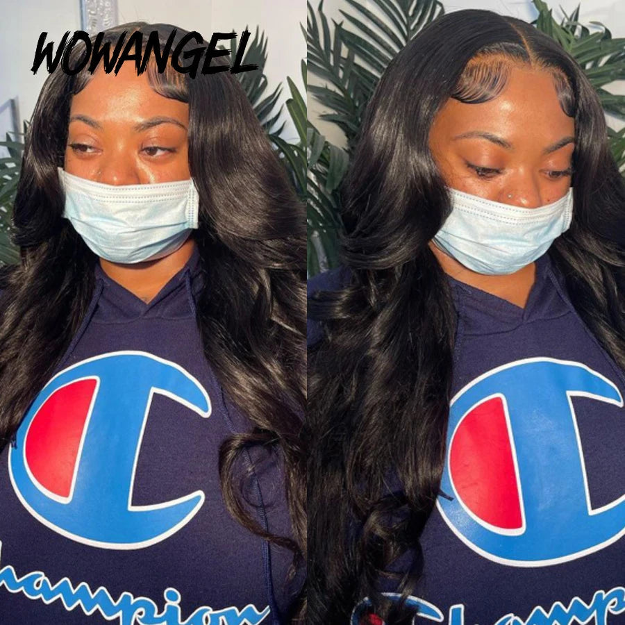 Wow Angel 7x7 HD Lace Closure Wigs 34inch Body Wave Wigs Remy Hair 6x6 HD Lace Closure Human Hair Wigs Pre Plucked Glueless Wigs Good Vibrations