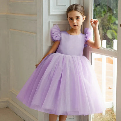 3-8 year Girls Elegant Dress children's costume Big bow backless wedding Formal Gown princess dress birthday Evening Vestidos Good Vibrations