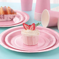 Light Pink Party Supplies Disposable Dinnerware Set Include Plates and Cups Napkins Tablecloth for Birthday Party Decorations Good Vibrations