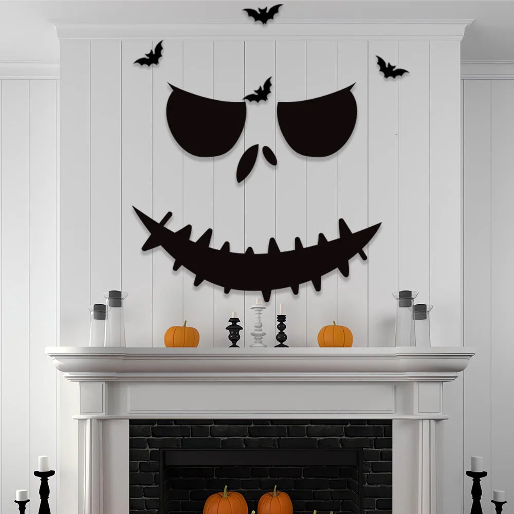 Halloween Decorations,Skeleton,Pumpkins,Halloween Horror Door Stickers,Ghost Festival,party Decor,felt Wall Stickers,Room Decor Good Vibrations