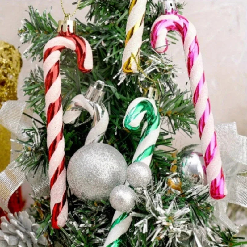 Christmas Acrylic Candy Canes Twisted Crutch Christmas Tree Hanging Ornaments New Year Party Home Decorations Kids Gift Navidad Good Vibrations