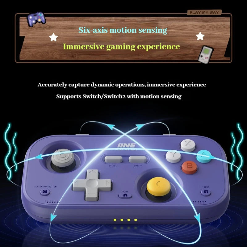 IINE Retro Mini Game Controller Switch2 Controller Wake Up Portable Page Flipping Streaming Simulator Android Ios Pc Car Ns2 Good Vibrations
