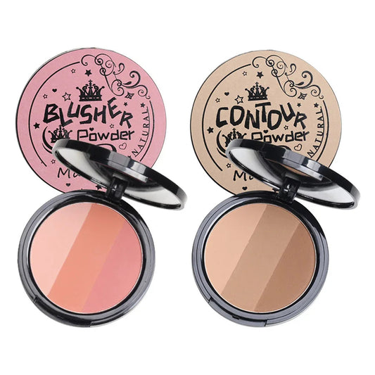 Three-color Blush Palette Delicate Long-lasting Waterproof Non-fading Eyeshadow Blush Integration Tray Good Vibrations