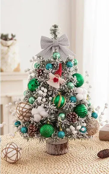 45CM Mini Christmas Tree Desktop Decorations with LED Lights Xmas New Year 2024 Ornaments Home Office Party Decors Festival Gift Good Vibrations