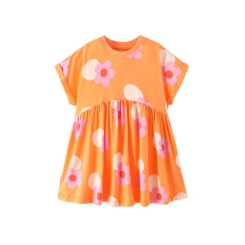 Jumping Meters 2-7T Summer Princess Girls Dresses Short Sleeve Animals Bunny Children's Clothing Hot Selling Toddler Kids Frocks Good Vibrations
