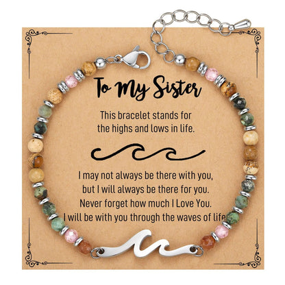 Friend Gifts for Women, Sister Gift, Friendship Bracelets, Wave Bestie Best Friend Birthday Christmas Stocking Stuffers Bracelet Good Vibrations
