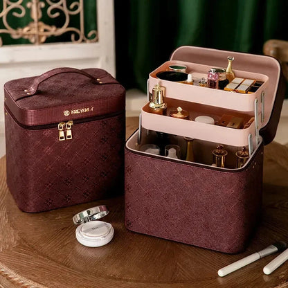 2025 New Fashion Professional Makeup Bag Women Cosmetic Case Female Korean Make Up Storage Organizer Box Fashion Large Good Vibrations