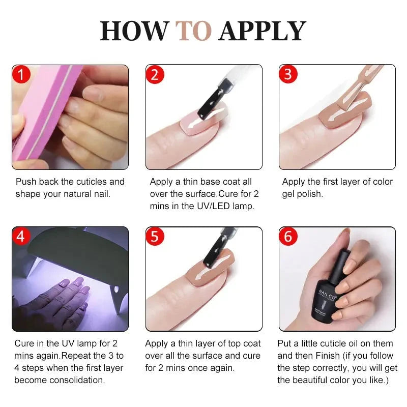 NAILCO 15ml Top Coat Base Coat Gel Nail Primer Gel Remover Nail Art Semi Permanent Lacquer Varnish Hybrid Nail Supplies Good Vibrations