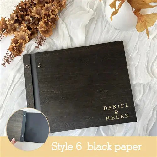 Personalized Guest Book Wedding Album Memory Wooden Adventure Rustic Unique Photo Album For Custom Name Marriage Wedding Gift Good Vibrations