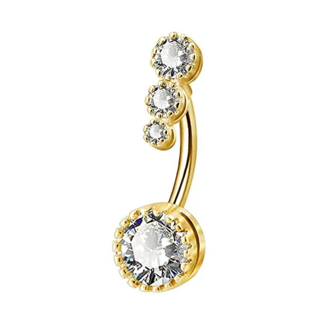 Dainsty Dangled Belly Button Rings Surgical Steel 14G Bar Navel Piercing Ring Crystal CZ Bee Flower Heart Belly Ring Ear Jewelry Good Vibrations Adult Super Store