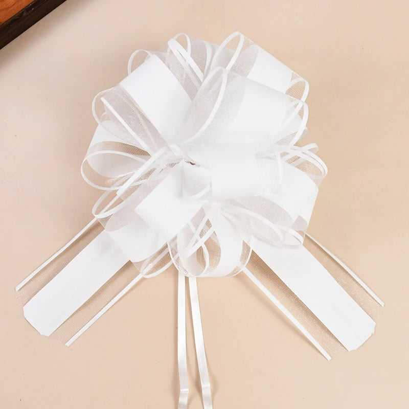 2/4/10Pcs Wedding Car Bow Ribbons Christmas Gift Wrap Packaging Decoration DIY Craft Flowers Birthday Party Supplies Valentines Good Vibrations