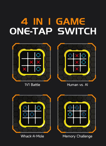 Portable Tic Tac Toe Game Console Toys Handheld Electronic Puzzle Chessboard  Memory Training & Montessori Travel Toy Xmas Gifts Good Vibrations