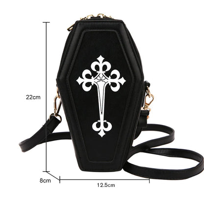 New Coffin Shape Purses Shoulder Bag 2023 Halloween Handbag Crossbody Bag Coffin Purses Women Gothic Women Bag Good Vibrations