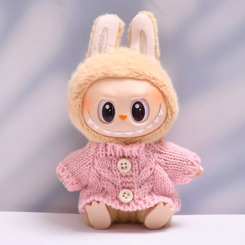 17cm Cute Mini Plush Doll'S Clothes Outfit Accessories For Korea Kpop Exo Labubu Idol Dolls Sweater Clothing DIY Kids Girl Gift Good Vibrations