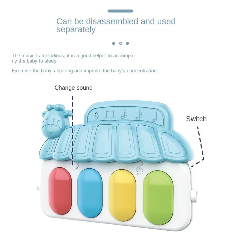 Baby fitness stand toy, newborn baby music, pedal piano, crawling mat, baby toy Good Vibrations