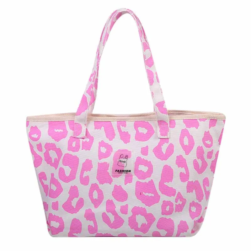 Designer Women's Shoulder Bags Brand Handbags Fashion Large Capacity Leopard Canvas Bags Luxury Shopping Tote Bag Female Purses Good Vibrations