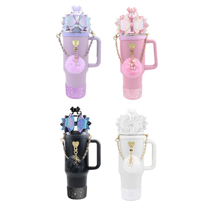 Bling Stanley Cup Accessories For 40oz & 30oz Tumbler Including Silicone Cute Bow Straw Topper Cover, Silicone Stanley Cup Boot Good Vibrations Adult Super Store