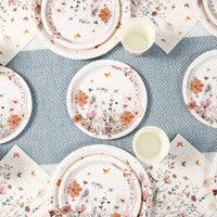 Spring Wild Flower Disposable Tableware Birthday Party Decor Wild Floral Paper Plates Cups Napkins Wedding Baby Shower Supplies Good Vibrations
