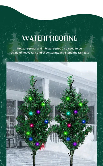 2025 Hot Outdoor Decoration Christmas Tree Light Solar Charging Simulation Pine Tree 20 LED Lawn Light Garden Decoration Light Good Vibrations