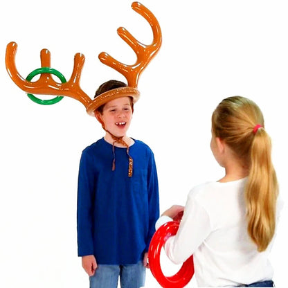 1/3/5set Christmas Game Inflatable Reindeer Antler Hat Ring Toss Kids Gift Reindeer Antler Hat Headband New Year Christmas Decor Good Vibrations