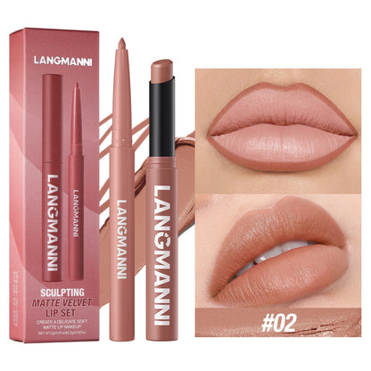Integrated waterproof lipliner+lipstick lipstick lipstick set,no smudge,no fade,no cup,durable,easy to create a perfect makeup! Good Vibrations