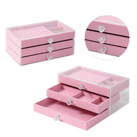 Jewelry Storage Box Home Jewelry Display Box Multi-layer Drawer Necklace Earring Ring Jewelry Organizer Good Vibrations