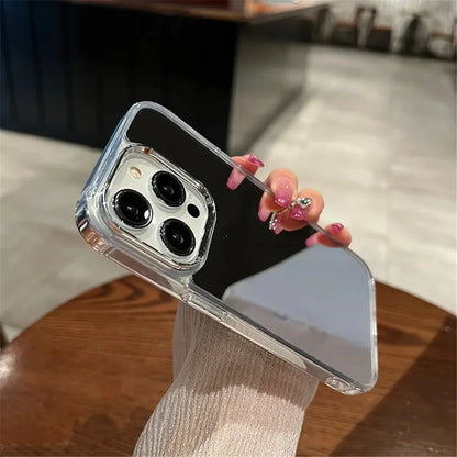 Luxury Acrylic Makeup Mirror Phone Case For iPhone 16 15 14 13 12 11 Pro Max XS X XR Plating Shockproof Back Cases Cover Good Vibrations