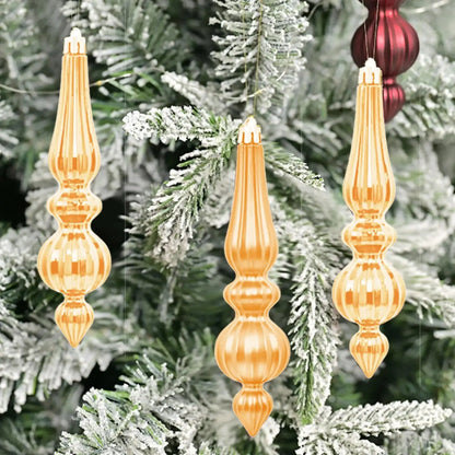Christmas ornaments Finial Decorations 6X Hangable Christmas Finials Indoor Outdoor Decors Holiday Decoration For Mantel Tree Wedding Good Vibrations