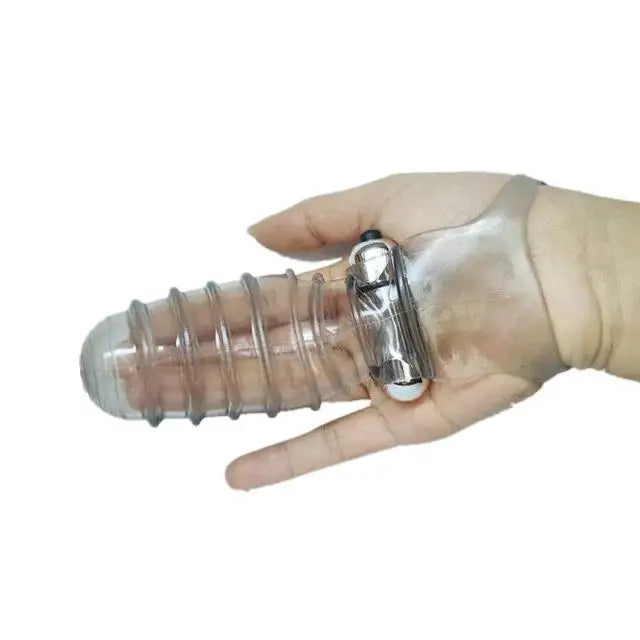 Triple Finger Sleeve Vibrator Delay Extender HandJob Clit Stimulate Squirt Brush Woman Orgasm Massager Condom Stick Good Vibrations