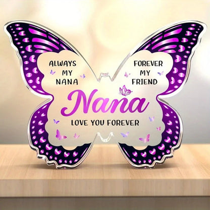 Nana Gifts from Grandkids – Butterfly Acrylic Plaques. Birthday, Valentines, Mother's Day, Xmas, Thanksgiving from Grandkids. Good Vibrations