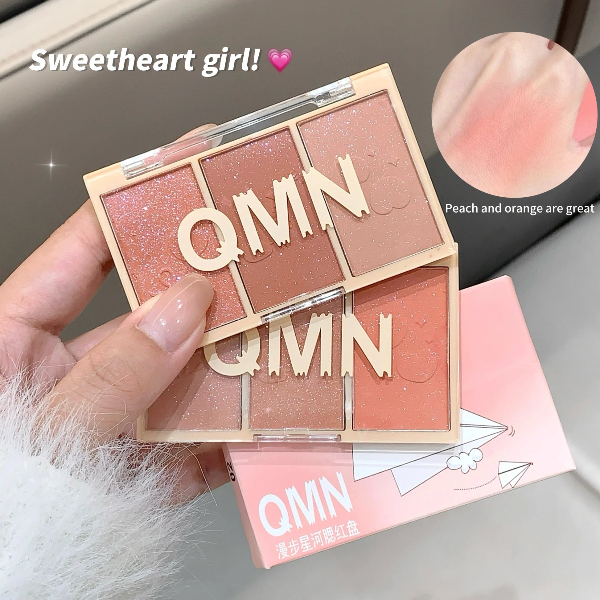 Natural&Matte Blush Palette Fine Powder&Easy To Apply, Long-lasting Pigment Cream Foundation , Concealer With Natural Blending Good Vibrations