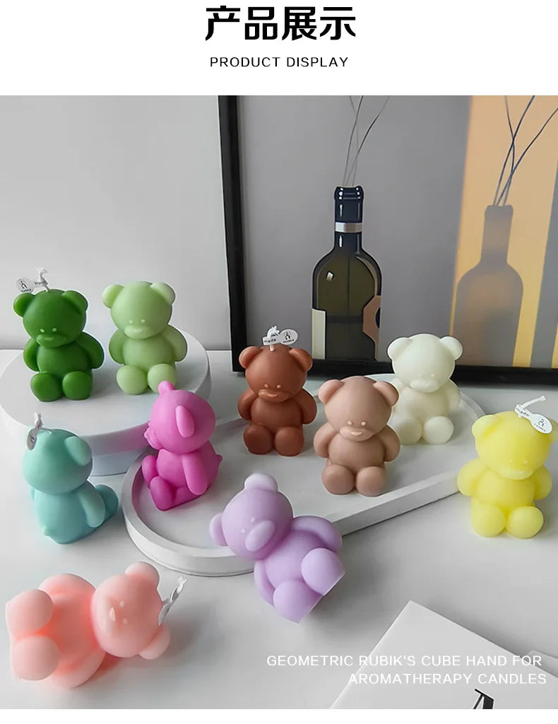 1pc Lovely Bear Aromatherapy Candles for Home Decoration Lovely Scented Candle Photography Props Festival Home Ornaments Good Vibrations