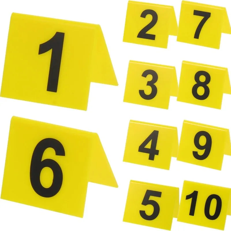 10Pcs Double Sided Acrylic Crime Scene Markers 1-10 Table Numbers for Restaurant Wedding Banquet Detective Game Party Decoration Good Vibrations