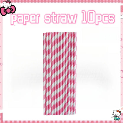Hello Kitty Birthday Party Decoration Disposable Tableware Cup Plate Tablecloth Balloons Baby Shower Girls Party favors Supplies Good Vibrations