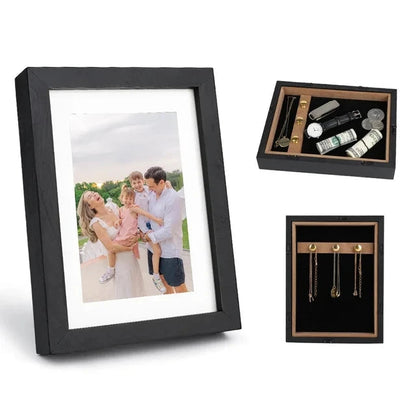 Hidden Wooden Photo Frame Sight Secret Storage Compartment Diversion Stash Safe Container Home Hide Money Cash Ring Necklace Key Good Vibrations Adult Super Store