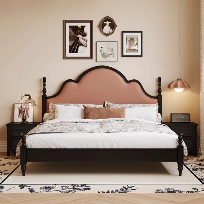 Wooden Retro Double Beds Luxury Designer Home Storage Upholstered Bed Bed Adult Couples Cama Box Casal Bed Room Furnitures Set Good Vibrations