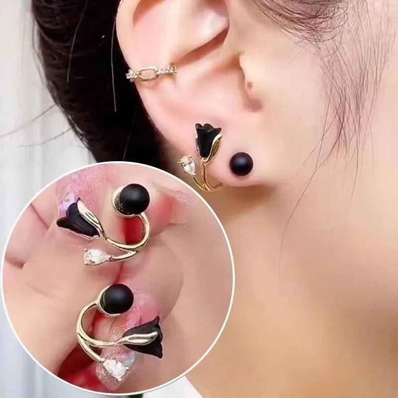 925 Silver Needle Korean Fashion Zircon Geometric Earrings For Women Jewelry 2026 Trending Luxury Crystal Cross Stud Earrings Good Vibrations