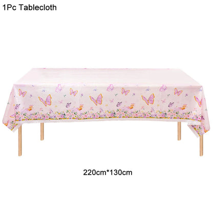 Butterfly Disposable Tableware Set Paper Plate Cup Napkins Pink Butterfly Birthday Party Decoration Baby Shower Wedding Supplies Good Vibrations