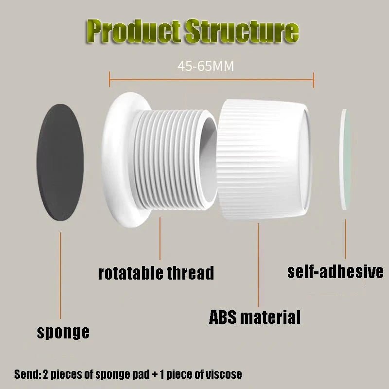 Headboard Stoppers for Wall, 40-65mm Adjustable Wall Bed Stoppers, Threaded Headboard Pad, Easy Install forBeds, Cabinets, Sofas Good Vibrations