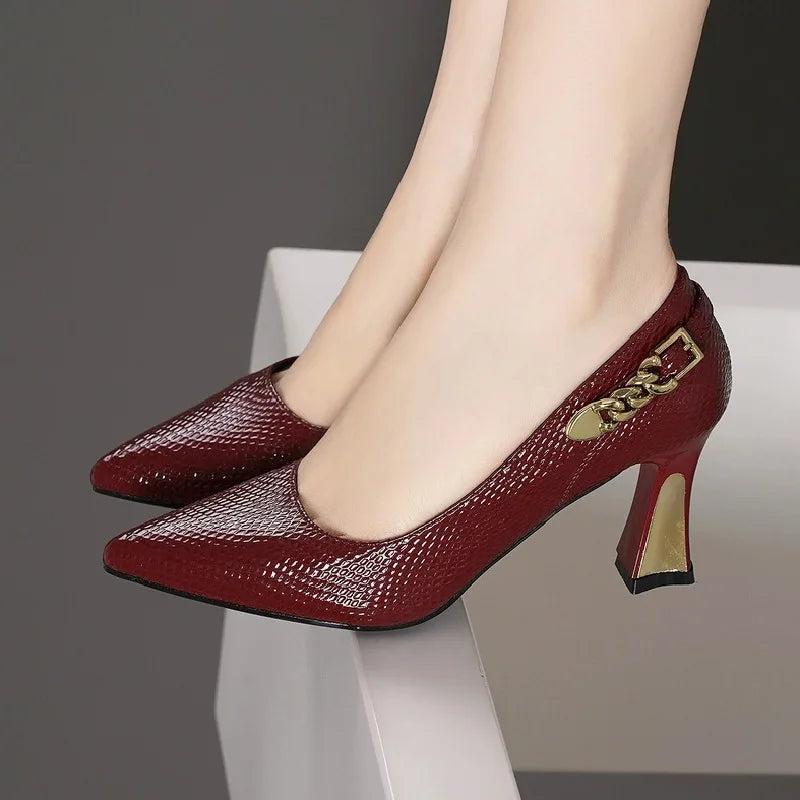 Fashion Women High Heels Shoes Sexy Pointed Toe Elegant Dress Sandals Plus Size Woman 2025 New Spring Designer Party Pumps Good Vibrations